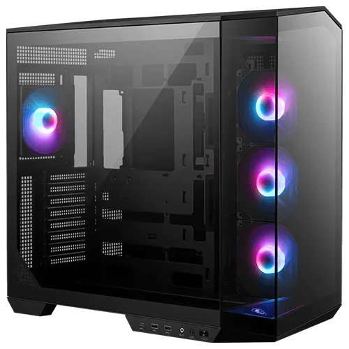MSI Mag Pano 100R PZ ATX Mid-Tower PC Gaming Case - 270 Degree Panoramic Display - Up to 10 Fans x 120mm - Black