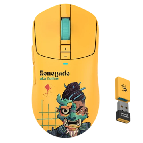 Bloody R72 Ultra Wireless Gaming Mouse - 20,000 CPI - Dual Connectivity - Alpha 20K Engine - Renegade Sunset Edition - Yellow
