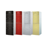 Shownic Water Dispenser with Refrigerator- Three Water Outlets- High Efficiency Compressor Cooling - Sleek Tempered Glass Design