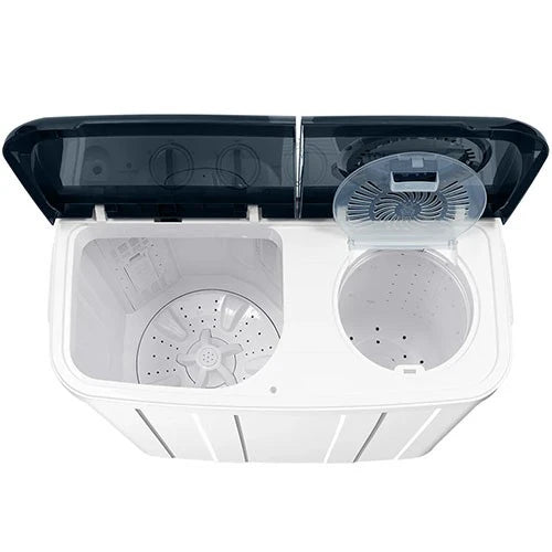 TCL Twin Tub F2TTW Semi Automatic Washing Machines - Simultaneous Dual-Tub Operation - Shower Rinse Technology - White