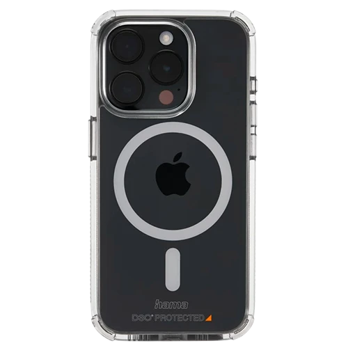 Hama Extreme Protect MagCase for iPhone 15 Pro - Protective Smartphone Case - D3O Impact Protection - Scratch-Resistant Surface - 3.5m Military-Grade Drop Tested and MagSafe Compatible - Transparent