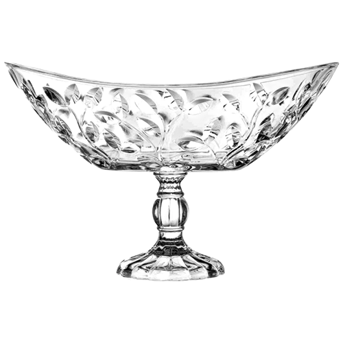RCR Glass Laurus Oval Footed Centerpiece Height 22.3 cm - Transparent