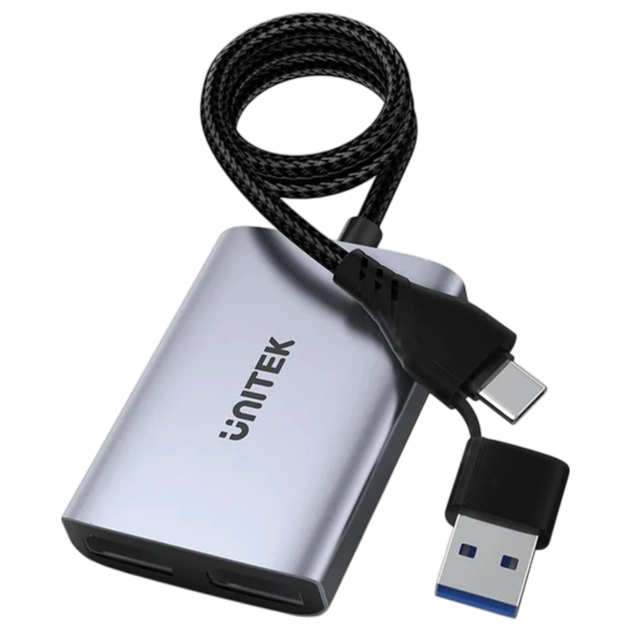 Unitek Adapter Multi Usb to Dual HD V1427A - Dual HDMI Display Support - 1080p@60Hz Resolution - Multiple Display Modes - Windows and macOS Compatibility - Durable Construction - Space Grey
