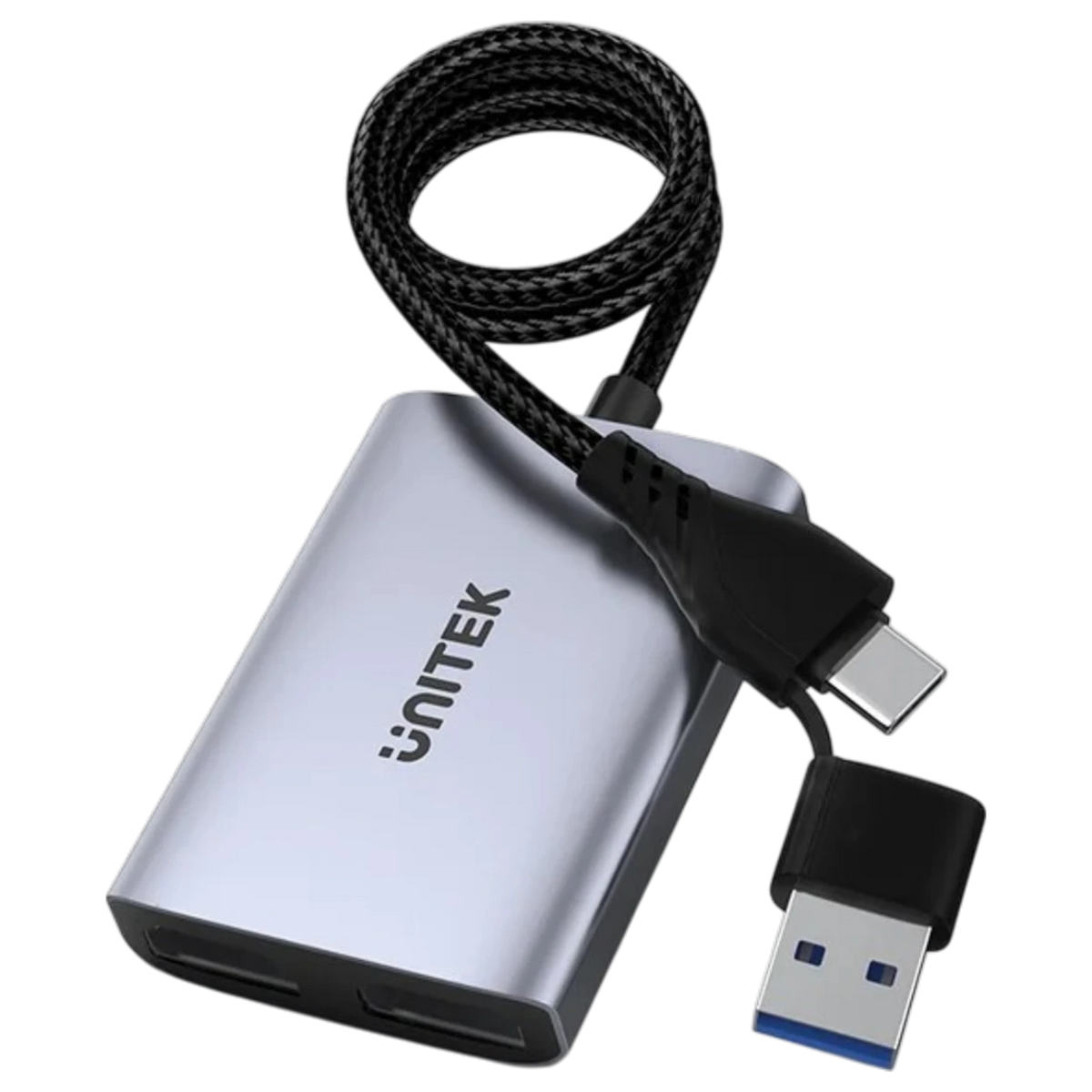 Unitek Adapter Multi Usb to Dual HD V1427A - Dual HDMI Display Support - 1080p@60Hz Resolution - Multiple Display Modes - Windows and macOS Compatibility - Durable Construction - Space Grey