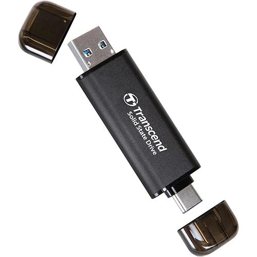 Transcend ESD310C Portable SSD - USB Type-A & Type-C (USB 10Gbps) - 1050MB/s - Black