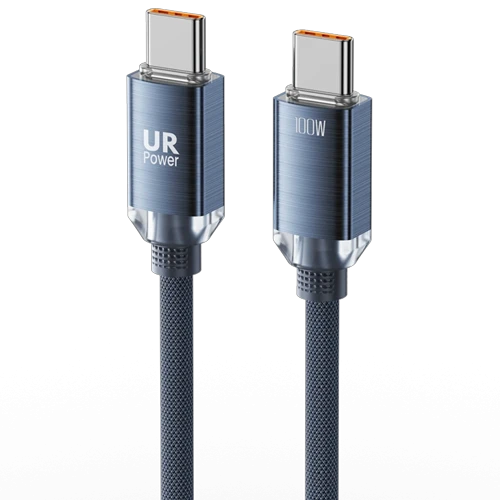 UR Power USB-C To C Cable U100WCR - 2 Meter Length - Delivers Power Up to 100W - High-Speed Data Transfer Up to 480 Mbps - Durable Build - Blue