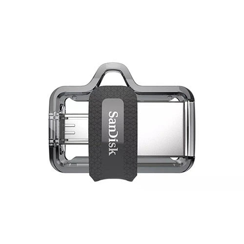 SanDisk Ultra Dual Drive m3.0 Flash Drive - USB 3.0 & Micro-USB - Up to 150MB/s - Black / Gray