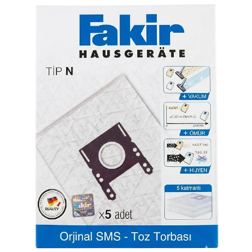 Fakir Type N Dust Bags Pack of 5 - White