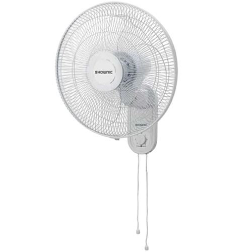 Shownic 16-Inch Wall Fan FE-W16CNW - 3 Speeds Settings - Dual Pull Chains - Low Noise Operation - 100% Copper Motor - White