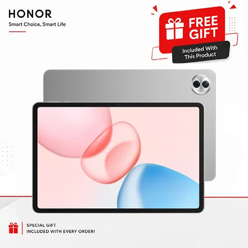 Honor Pad 10 Tablet - 8/256 GB - 12.1 Inch 2.5K Eye Comfort 120Hz Display - 8MP Main Camera - 10100mAh Battery - Qualcomm Snapdragon 7 Gen 3 Processor - 35W SuperCharge - Gray + Free Gift: Keyboard and Pen Stylus