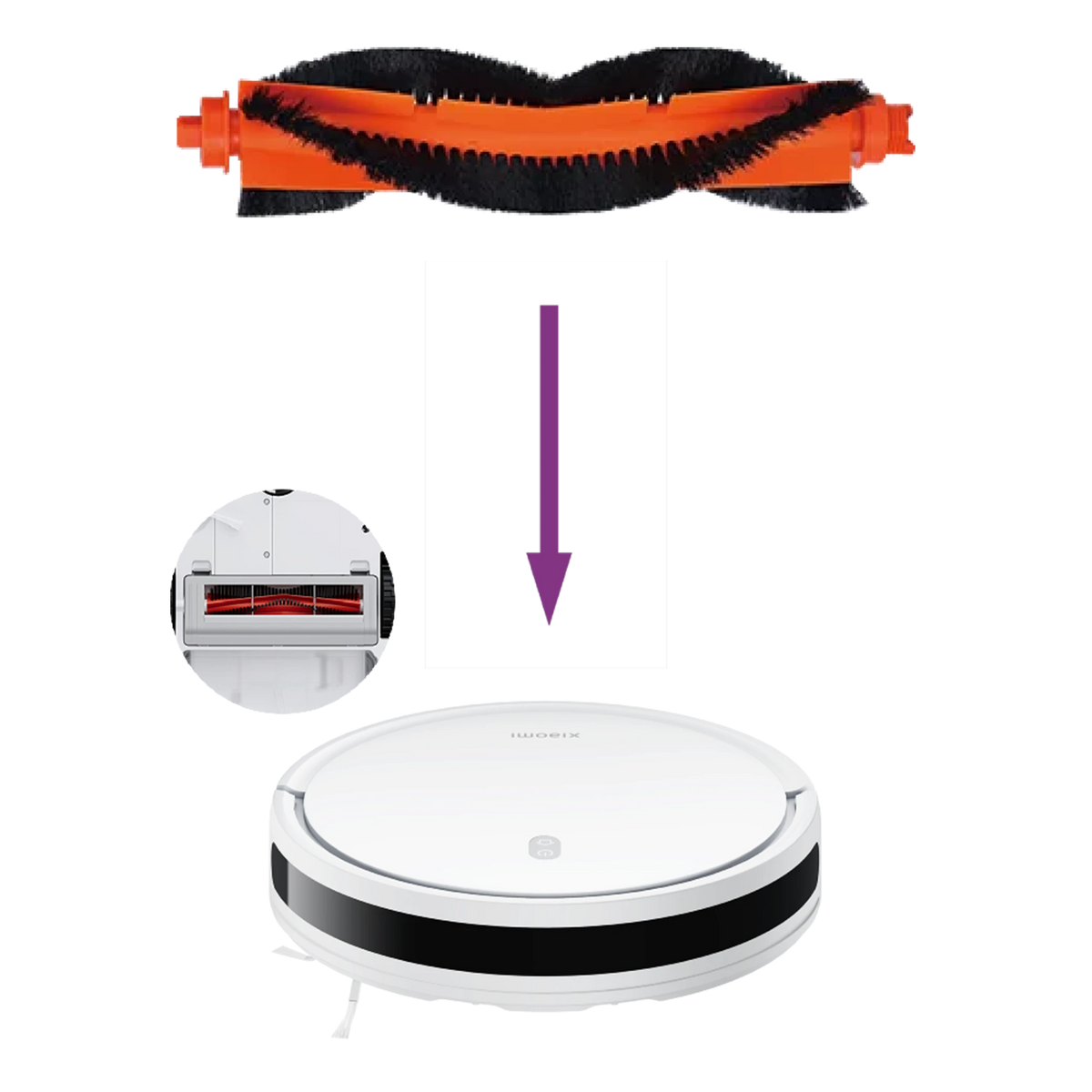 Xiaomi Robot Vacuum E10/E12/E10C Brush - Orange/Black