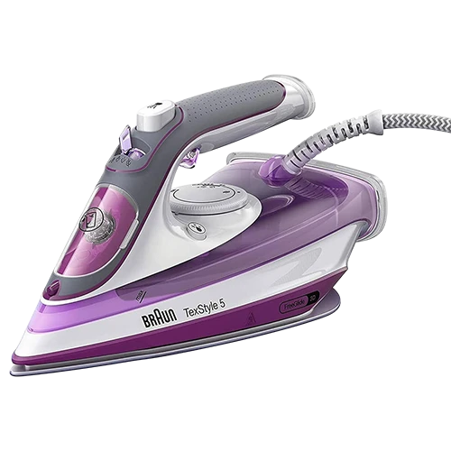 Braun TexStyle 5 Steam Iron SI5037VI - 2700W Power - FreeGlide 3D SuperCeramic Soleplate - 200g Steam Shot - Eco Mode - Violet