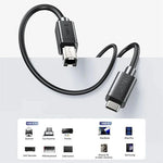 Unitek USB-C to USB-B Data and Charging Cable C14140ABK - High-Speed Data Transfer - Wide Compatibility - Black