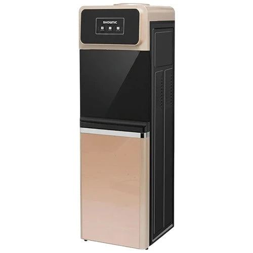 Shownic Luxury Water Dispenser WD-R3GDB - Built in Bottom Refrigerator - 3 Water Outlets - High Efficiency DANFU Compressor - Stainless Steel Tanks - LED Indicator Lights - Child Safety Lock