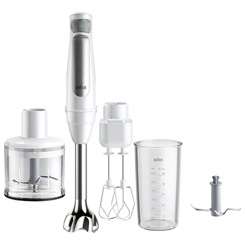 Braun Multiquick 7 Hand Blender and Mixer 4 in 1 - MQ7035BI - 1000 W Powerful Motor -  500 ml Chopper Capacity -  White
