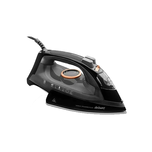 Arzum Steampro Plus Steam Iron AR6016 - 2400W Power - Premium Ceramic Soleplate - 40g/min Steam Output - Auto Shut-Off - Black