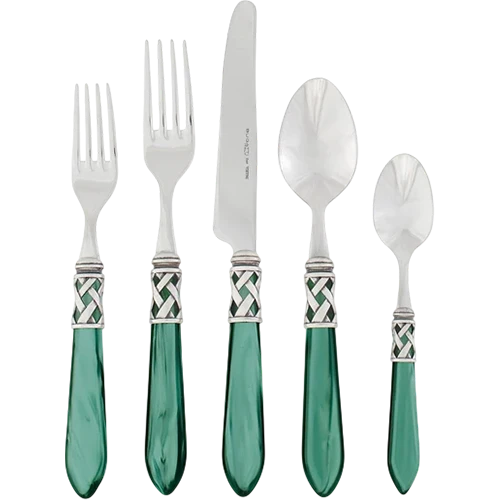 Bugatti Cutleries Aladdin 99-EMALC4MS4230 - Set of 30 Pieces - 18/10 Stainless Steel - Dishwasher Safe - Green