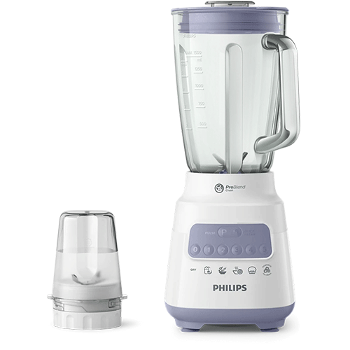 Philips Blender Core HR2222/01 Series 5000 ProBlend - 700 W Powerful Motor - 2 Liter Glass Jar Capacity - 5 Speeds + Ice Crush - Matte Lilac