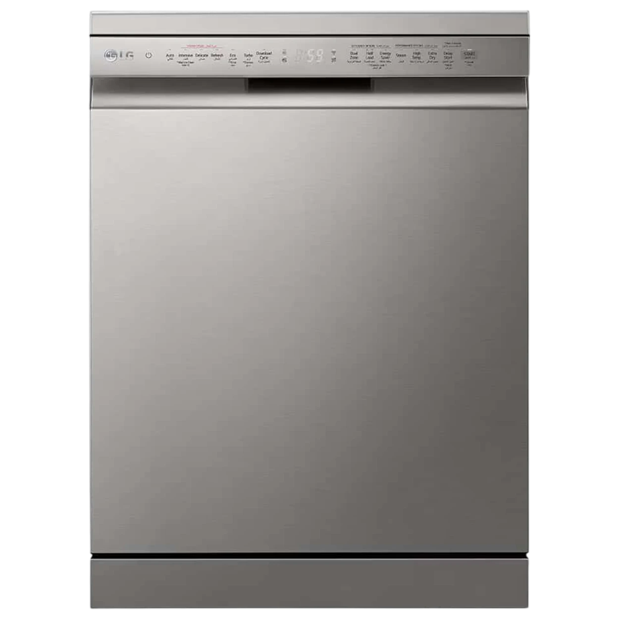 LG QuadWash Dishwasher DFC435FP - 14 Place Settings Capacity - Inverter Direct Drive Motor - QuadWash Multi-Motion Spray - TrueSteam Technology - EasyRack Plus - Silver