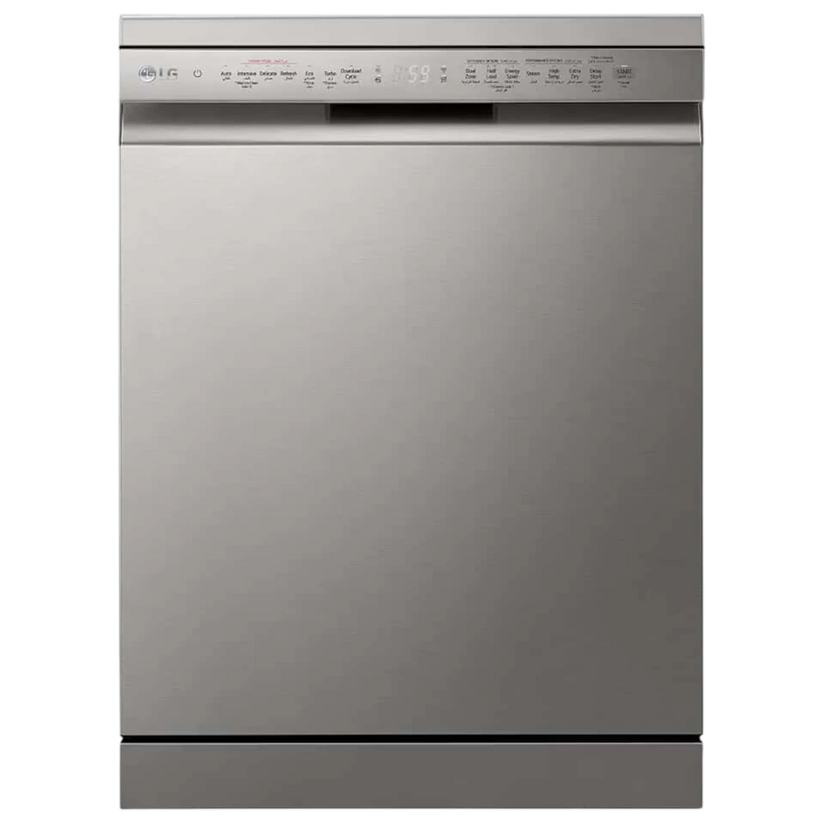 LG QuadWash Dishwasher DFC435FP - 14 Place Settings Capacity - Inverter Direct Drive Motor - QuadWash Multi-Motion Spray - TrueSteam Technology - EasyRack Plus - Silver