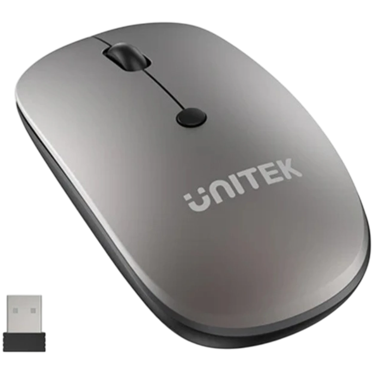 Unitek SlimTrack 2.4GHz Wireless Mouse T060A - 1600 DPI Optical Sensor - 2.4GHz Wireless Connection - Silent Click Design - Intelligent Sleep Mode - Space Gray
