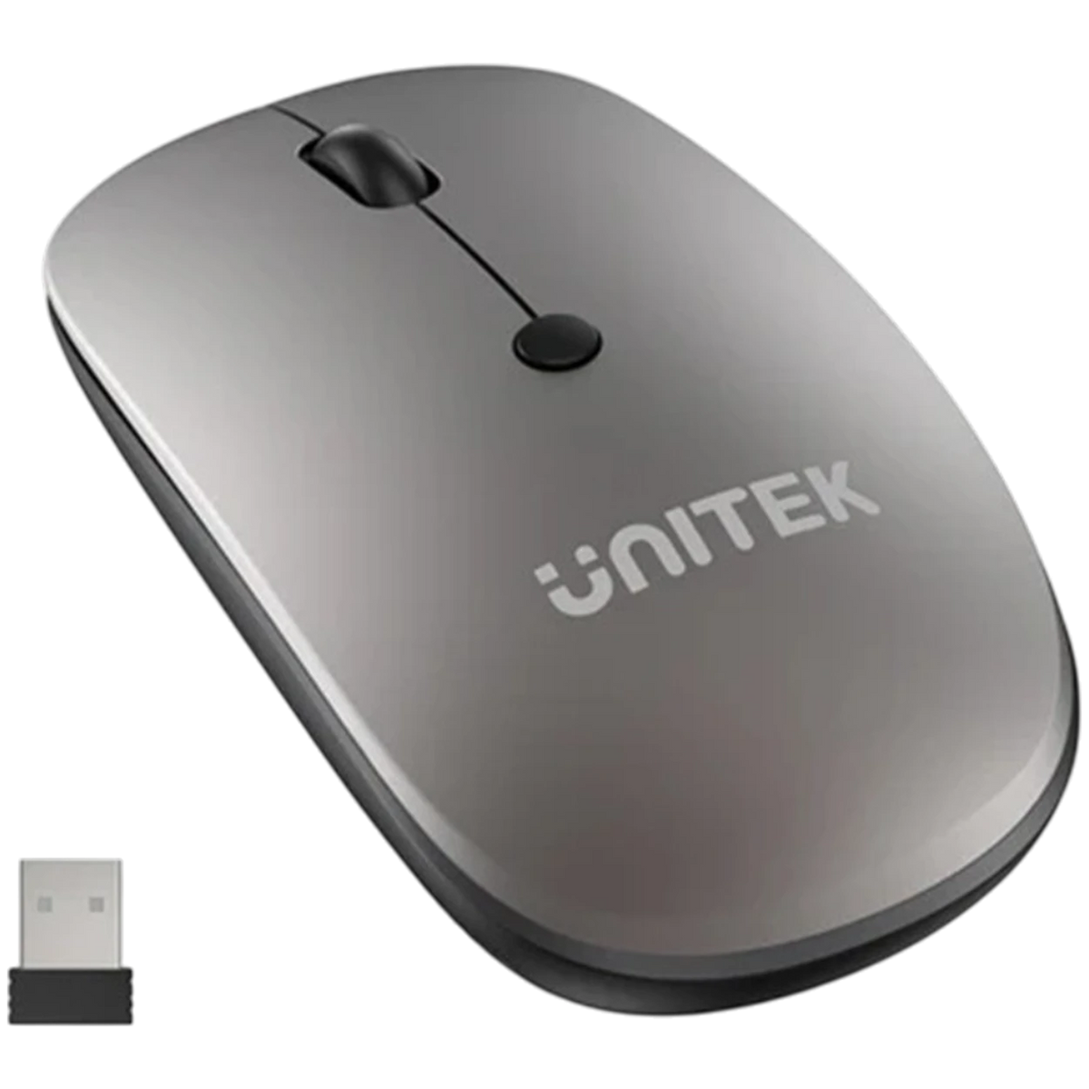 Unitek SlimTrack 2.4GHz Wireless Mouse T060A - 1600 DPI Optical Sensor - 2.4GHz Wireless Connection - Silent Click Design - Intelligent Sleep Mode - Space Gray