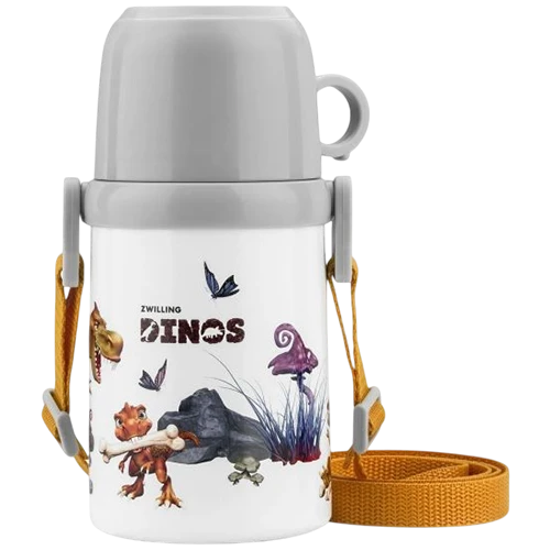 Zwilling Thermo Thermos Bottle with Cup Dinos 380 ml 1010493 - White / Grey