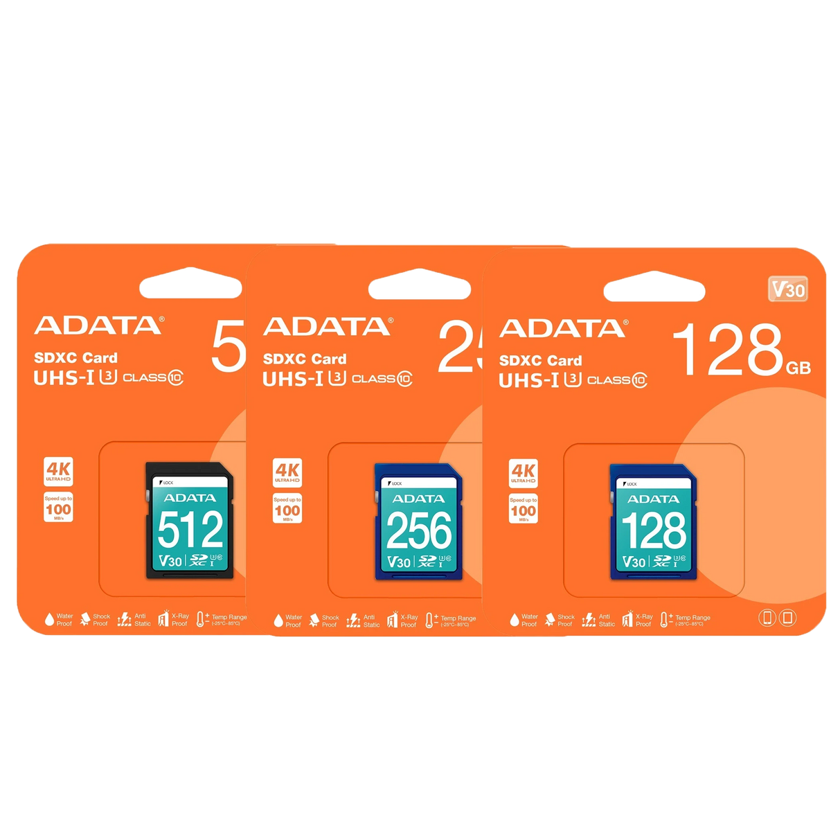 ADATA Premier Pro SDXC UHS-I Class 10 U3 V3 - High Transfer Speeds - Versatile Compatibility - Durable Construction