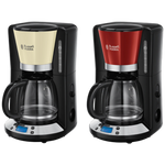 Russell Hobbs Colours Plus Coffee Maker - 1.25 Liter Glass Carafe - 24 Hour Programmable Timer - Digital Controls and Display - 40 Minute Keep Warm Function