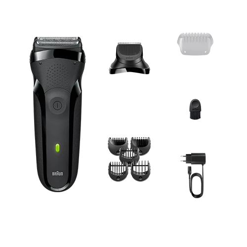 Braun 3-in-1 Shave and Style 300BT - Shaves, Trims, and Edges with 3-Flex Head and 5 Beard Combs - Black