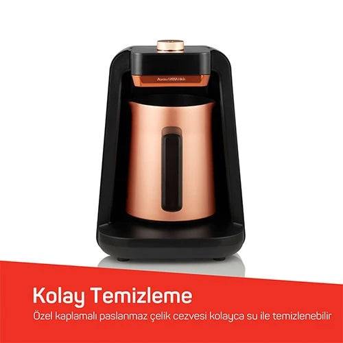 Arzum Okka Coffee Machine OK0020 - Multi-Cup Capacity - 700W -Smart Safety System - Anti-Spill Sensor - Audible & Visual Alerts