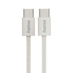 Hama Fabric Charging Cable 201727 - 60W - USB-C to USB-C - 1m Nylon - Slim & Sleek Design -Nickel-Plated Connectors