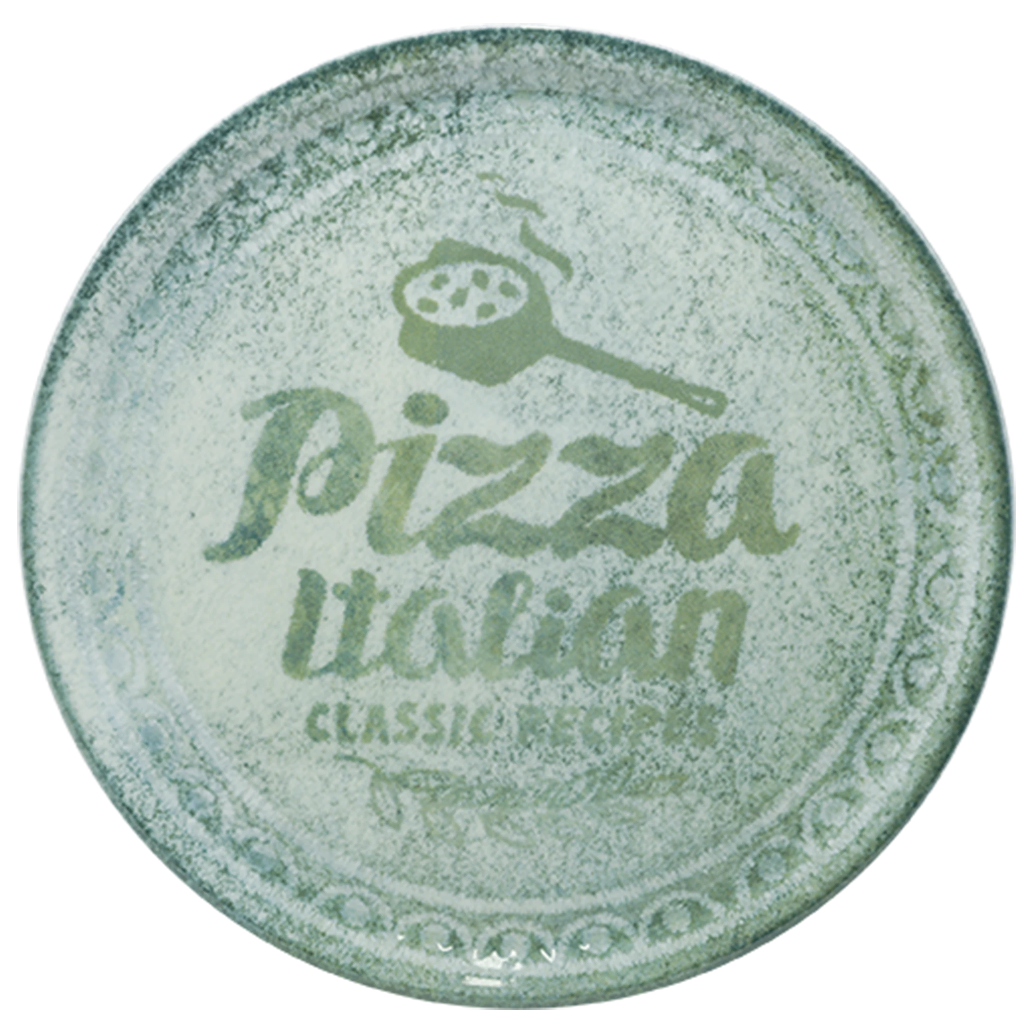 Saturnia Napoli Pizza Porcelain Pizza Plate 33 cm - Green