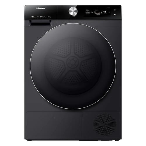 Hisense Clothes Dryer DH7S107BB - 10 Kg Capacity - Heat Pump Technology - AI Super Dry - Wi-Fi Connectivity - Energy Efficiency - Black