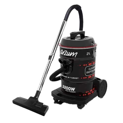 Arzum AR4107 Drum Vacuum Cleaner - 2200W - Powerful Suction - 21L Large Capacity - Blower Function - Cloth Dust Bag Full Indicator - Black