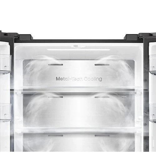 Hisense Cross Door Refrigerator RQ5G470S - 21 ft. Capacity - Durable Inverter Technology - Pure Flat Slim Design - Dual-Tech Cooling - Smart WIFI Connectivity