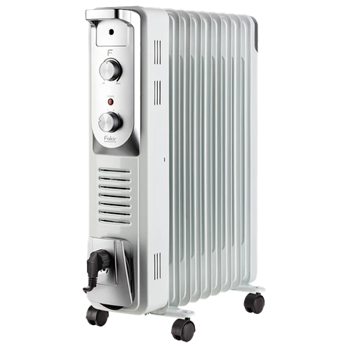 Fakir Turbo Plus RF-09 Oil Filled Radiator - Built-in Humidifier and Laundry Hanger - Low-Friction Oil Technology - 4 Power Levels - White
