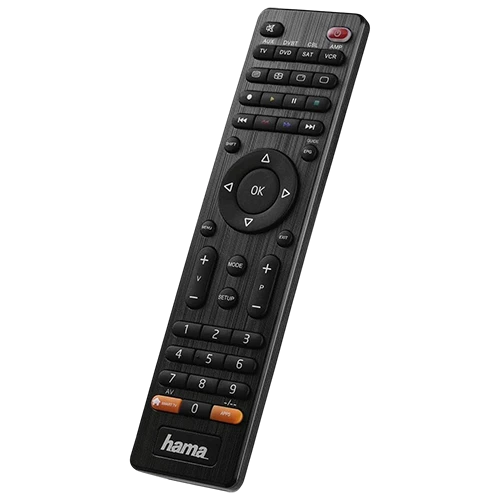 Hama Universal 8 in1 Remote Control 12307 - Pre Programmed Database - Black