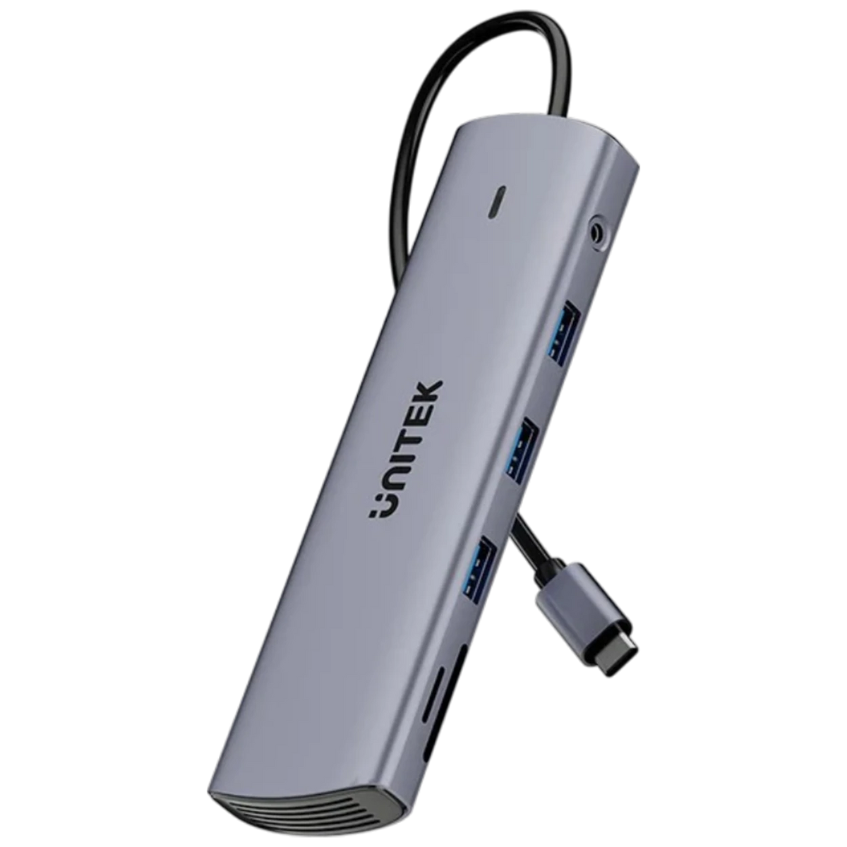 Unitek uHUB U11+ 11-in-1 USB-C Hub D1113B - Dual Display Support - 100W Power Delivery Charging - High-Speed USB Connectivity - Gigabit Ethernet - 3.5mm Audio Connection - Grey