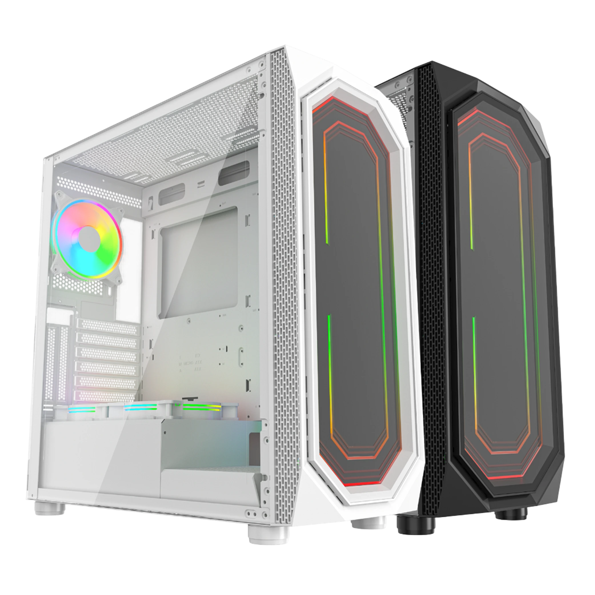 Games Master MX700 ATX Mid-Tower PC Gaming Case - ARGB Lighting - Up to 6 Fans