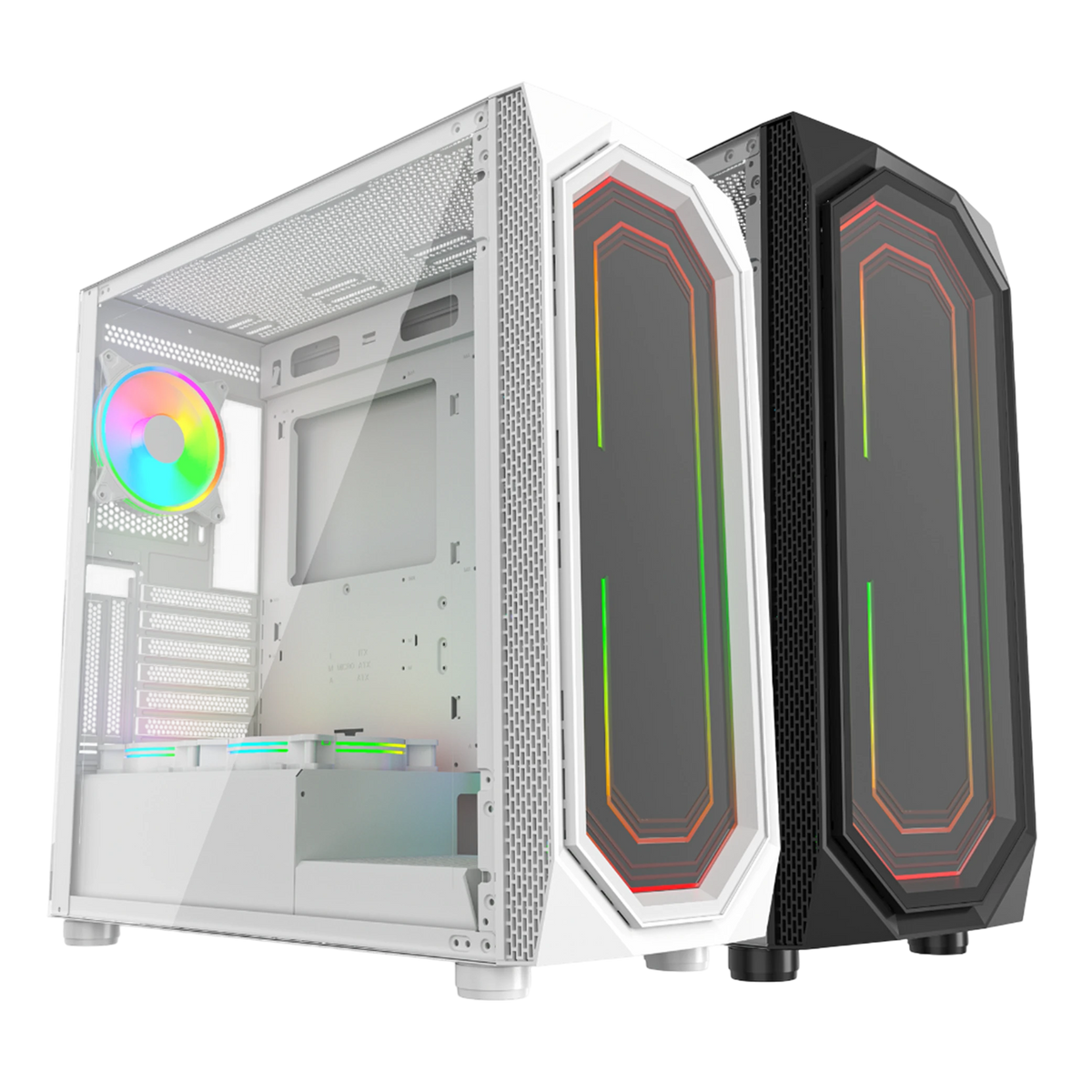 Games Master MX700 ATX Mid-Tower PC Gaming Case - ARGB Lighting - Up to 6 Fans