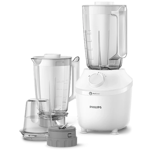Philips Blender HR2041/50 Smooth Blends with No Lumos In 45 Seconds -  Powerful 450W Motor - 1.9 Liters Jar Capacity - Single Speed + Pulse Function - White