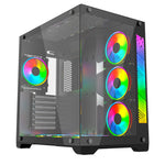 Games Master MZ800 Modern Performance ATX Mid-Tower PC Gaming Case - ARGB Lighting - Up to 6 Fans