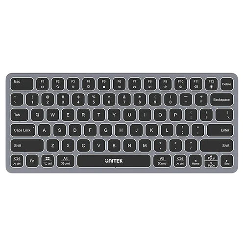 Unitek uHub Prime 9-in-1 USB-C Hub Keyboard - 75% - Scissor Switch - Wired USB-C - Integrated 9-in-1 Hub with 4K HDMI & 100W PD - Space Grey
