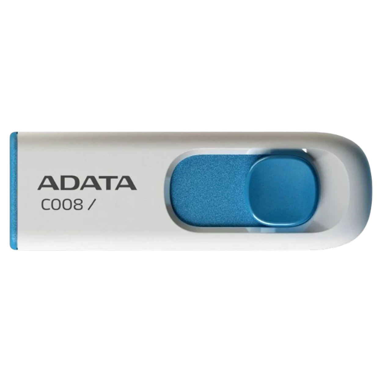 Adata USB 2.0 Flash Drive C008-16G - 16GB Storage Capacity - USB 2.0 Interface - Smooth Slide Mechanism - White