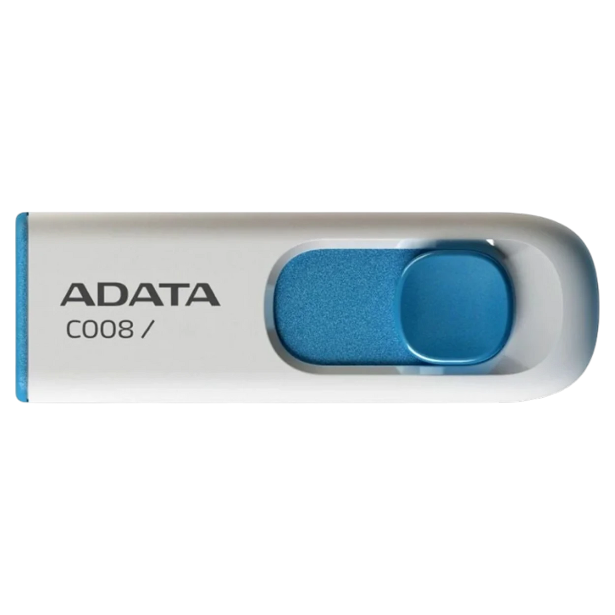 Adata USB 2.0 Flash Drive C008-16G - 16GB Storage Capacity - USB 2.0 Interface - Smooth Slide Mechanism - White