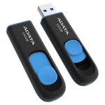 Adata UV128 USB Flash Drive - USB 3.2 Gen1 - Up to 100 MB/s - Black/Blue