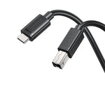 Unitek USB-C to USB-B Data and Charging Cable C14140ABK - High-Speed Data Transfer - Wide Compatibility - Black