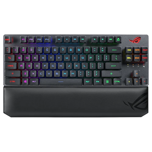 Asus ROG Strix Scope RX TKL Wireless Deluxe Gaming Arabic Keyboard X807 PN-90MP02J0-BKCA00 - 80% - ROG RX Optical Mechanical Switches - Tri-Mode Connectivity - Magnetic Wrist Rest - Black