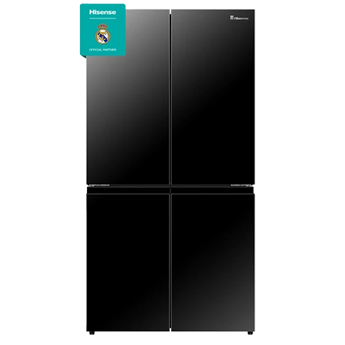Hisense French Door Refrigerator RQ5G728NAB - 25 ft. Capacity - Durable Inverter Compressor - Total No Frost - Dual-Tech Cooling - My Fresh Choice Convertible Zone - Metal Cooling - Black Glass